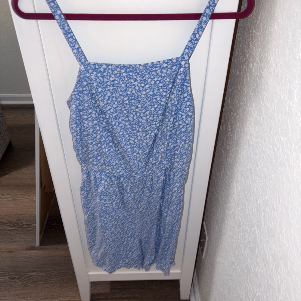 Old Navy Blue and White Floral Romper
